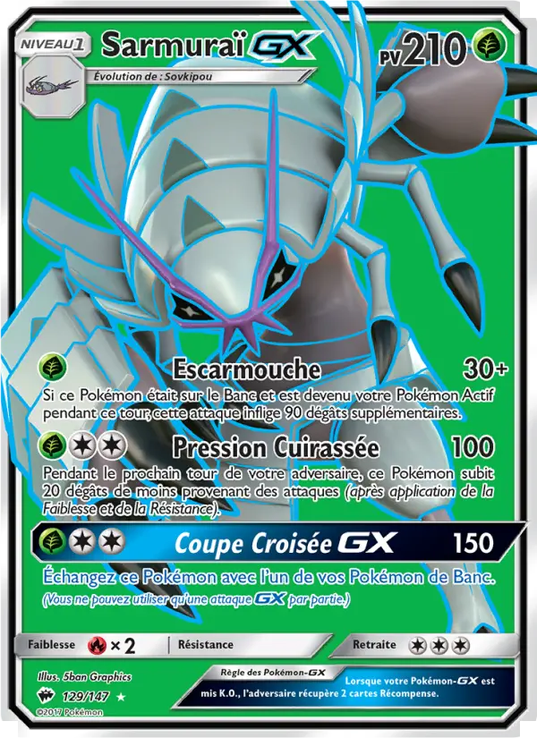 Sarmuraï GX — carte 129 de l’extension Ombres Ardentes