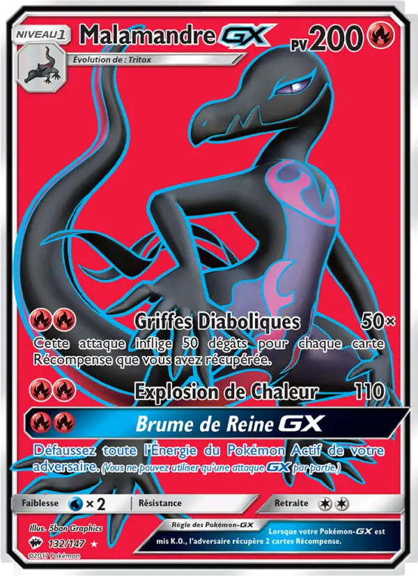 Malamandre GX — carte 132 de l’extension Ombres Ardentes