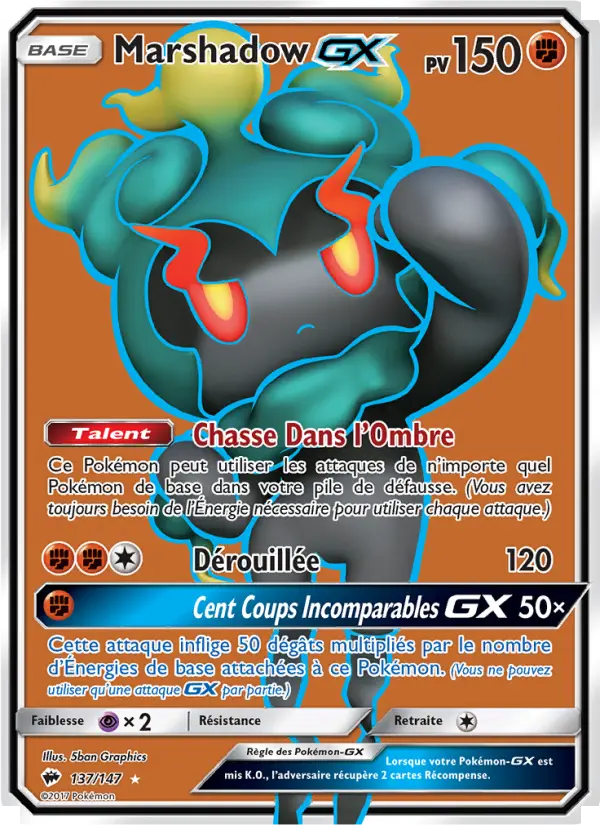 Marshadow GX — carte 137 de l’extension Ombres Ardentes