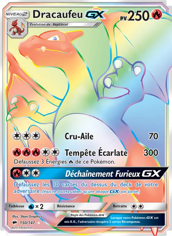 Dracaufeu GX — carte 150 de l’extension Ombres Ardentes