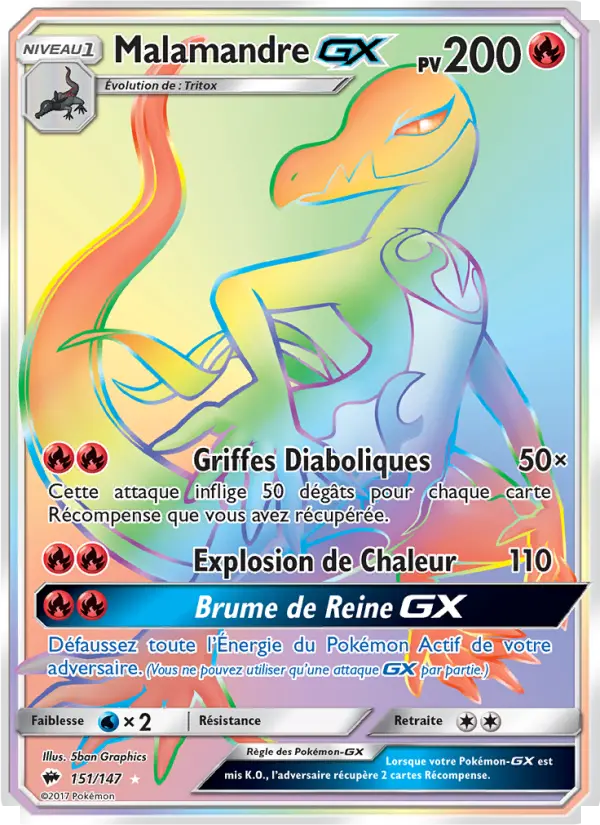 Malamandre GX — carte 151 de l’extension Ombres Ardentes