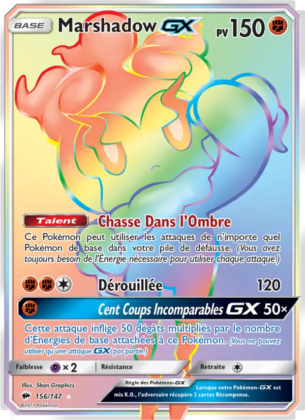 Marshadow GX — carte 156 de l’extension Ombres Ardentes
