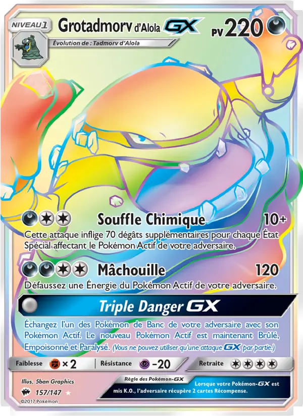 Grotadmorv d’Alola GX — carte 157 de l’extension Ombres Ardentes