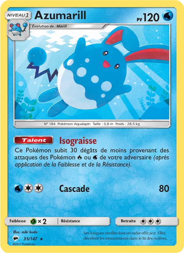 Azumarill — carte 35 de l’extension Ombres Ardentes