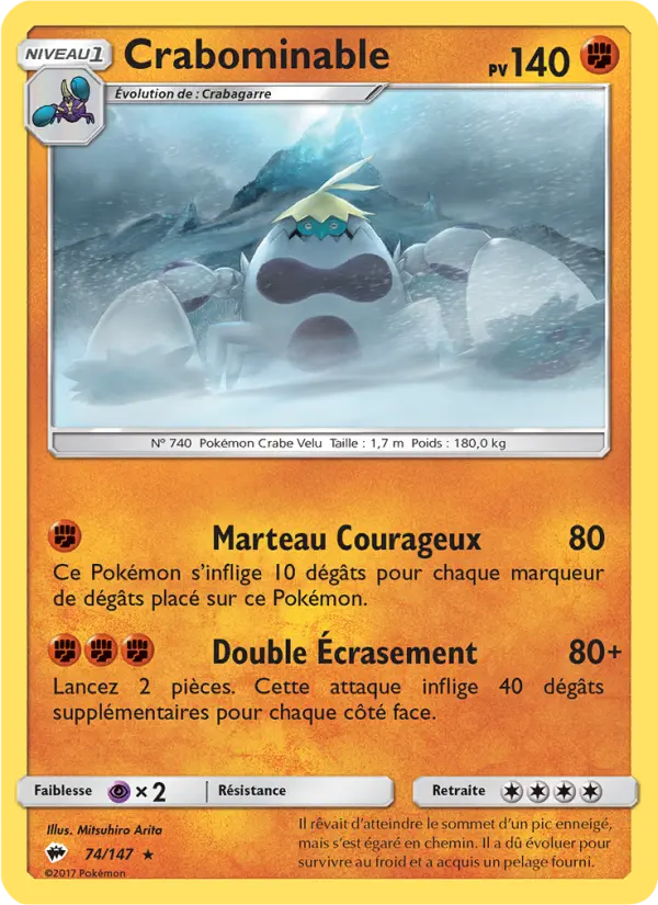 Crabominable — carte 74 de l’extension Ombres Ardentes