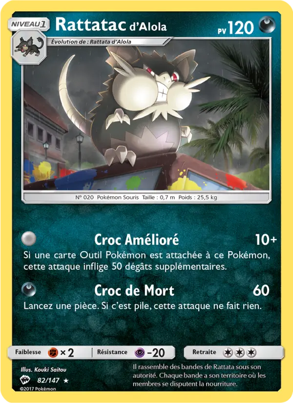 Rattatac d’Alola — carte 82 de l’extension Ombres Ardentes