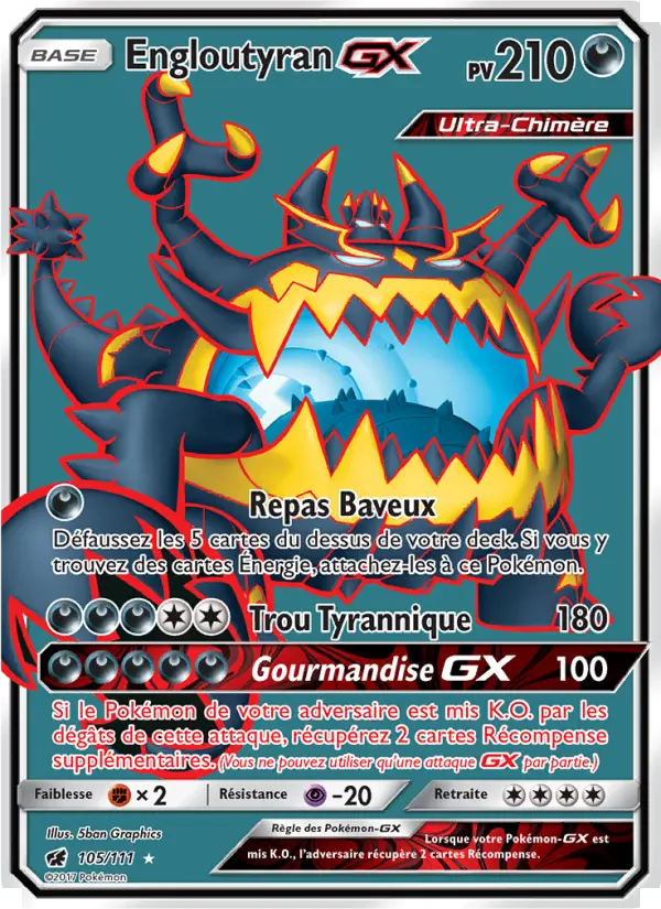 Engloutyran GX — carte 105 de l’extension Invasion Carmin