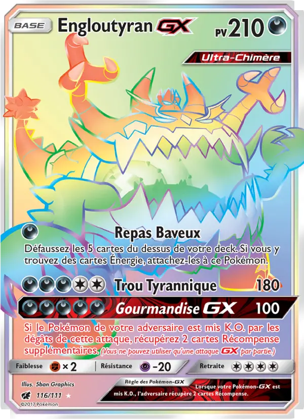 Engloutyran GX — carte 116 de l’extension Invasion Carmin
