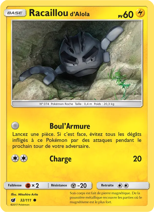 Racaillou d’Alola — carte 32 de l’extension Invasion Carmin