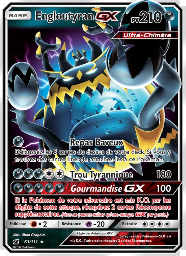 Engloutyran GX — carte 63 de l’extension Invasion Carmin
