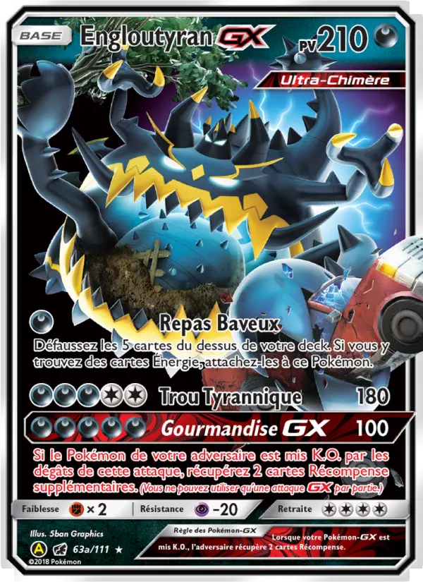 Engloutyran-GX — carte 63a de l’extension Invasion Carmin