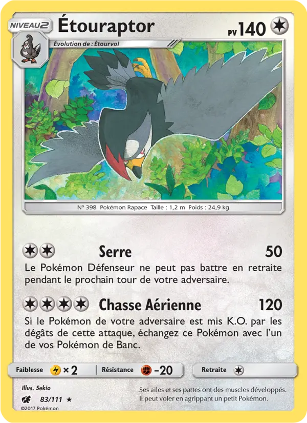 Étouraptor — carte 83 de l’extension Invasion Carmin