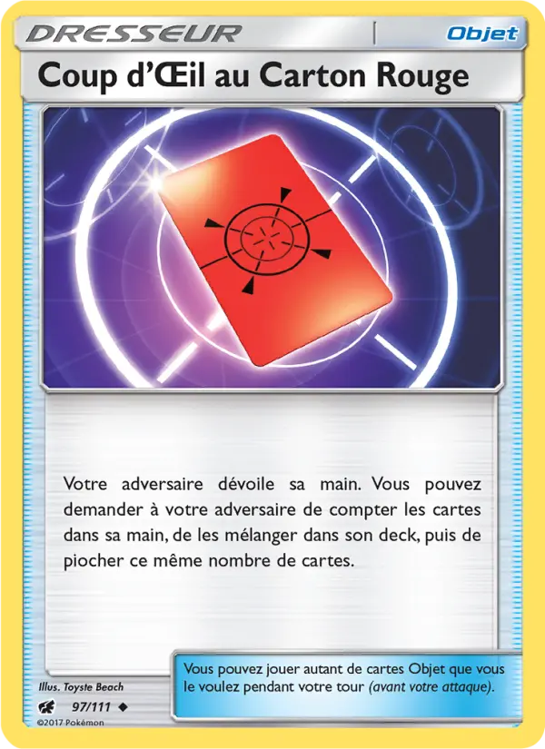 Coup d’Œil au Carton Rouge — carte 97 de l’extension Invasion Carmin