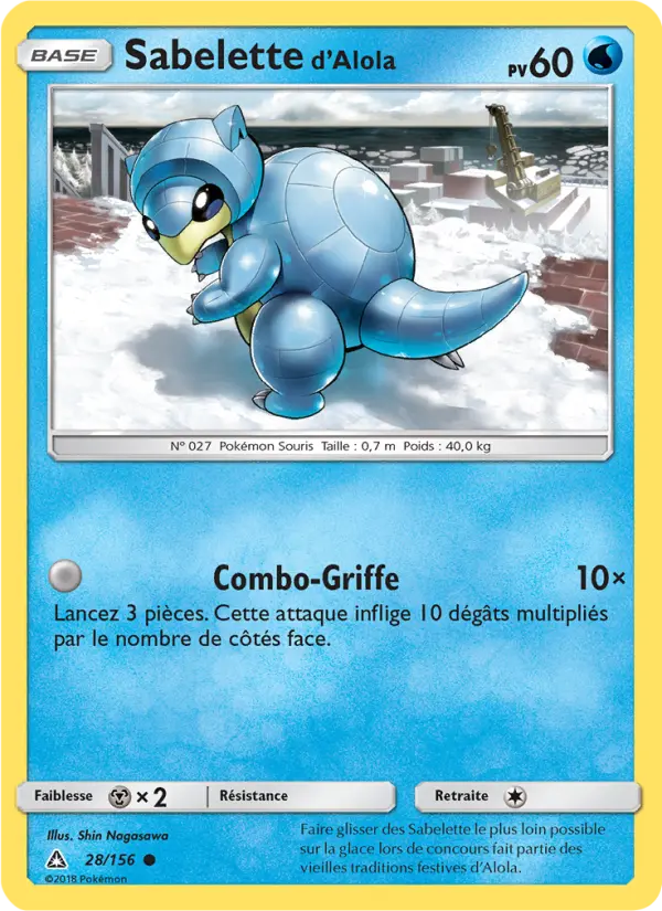 Sabelette d’Alola — carte 28 de l’extension Ultra-Prisme