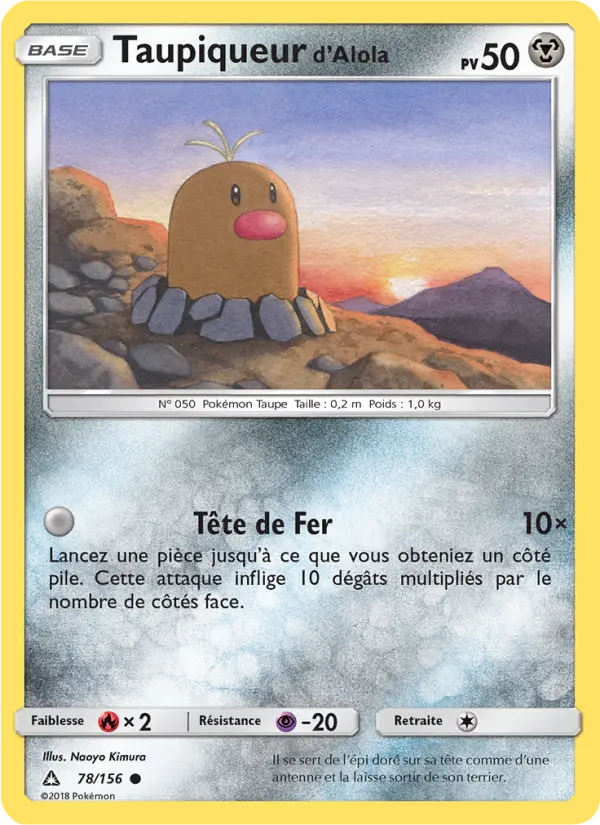 Taupiqueur d’Alola — carte 78 de l’extension Ultra-Prisme