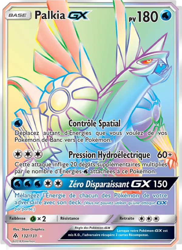 Palkia GX — carte 132 de l’extension Lumière Interdite