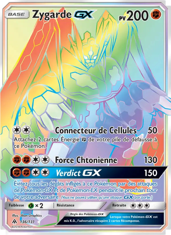 Zygarde GX — carte 136 de l’extension Lumière Interdite
