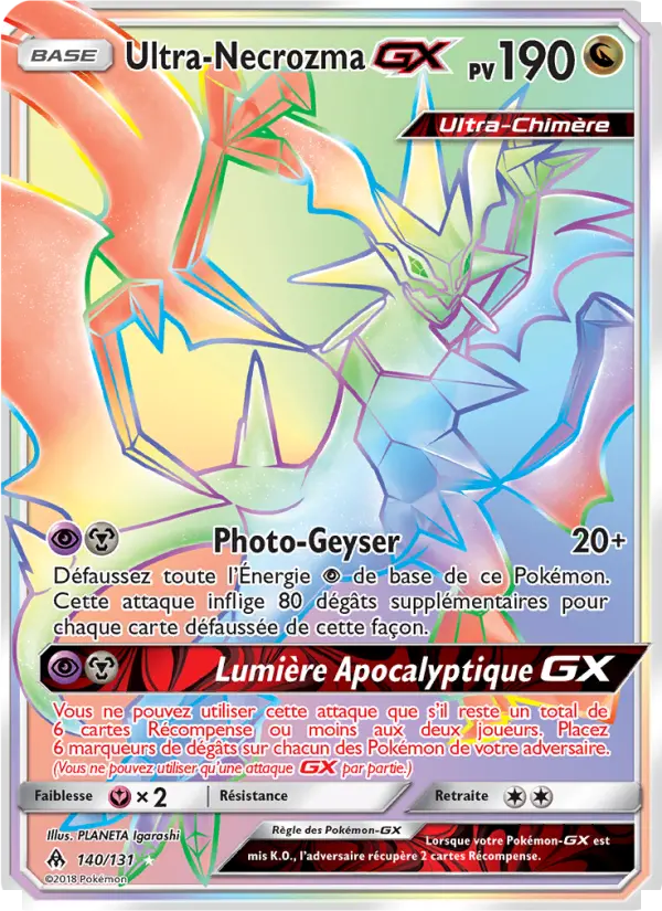 Ultra-Necrozma GX — carte 140 de l’extension Lumière Interdite