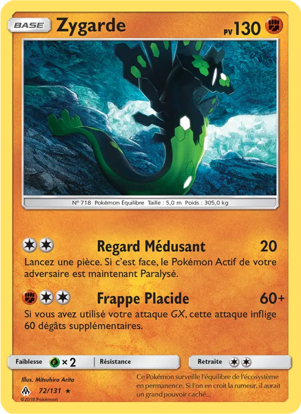 Zygarde — carte 72 de l’extension Lumière Interdite