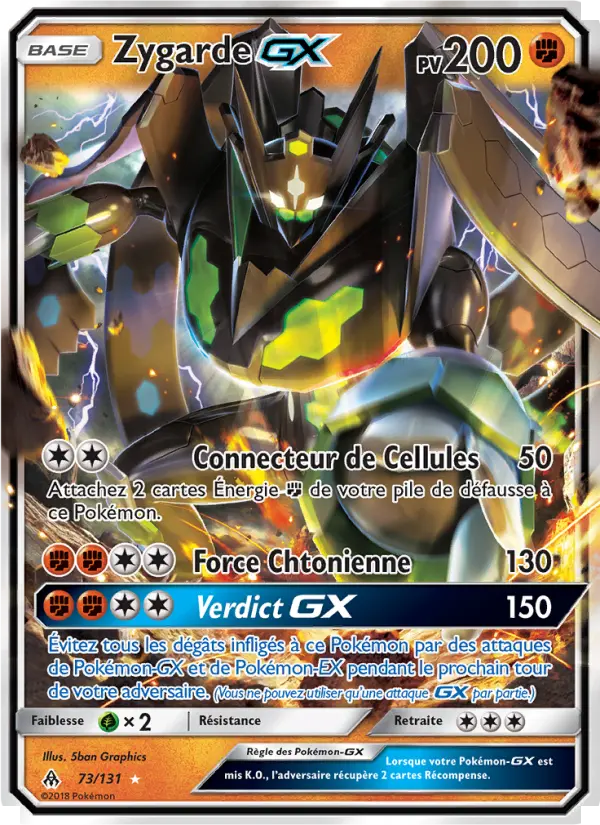 Zygarde GX — carte 73 de l’extension Lumière Interdite
