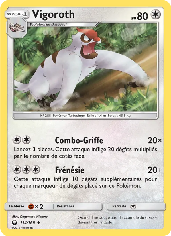 Vigoroth — carte 114 de l’extension Tempête Céleste