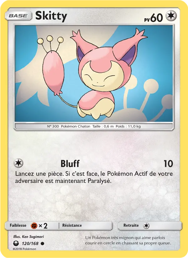 Skitty — carte 120 de l’extension Tempête Céleste