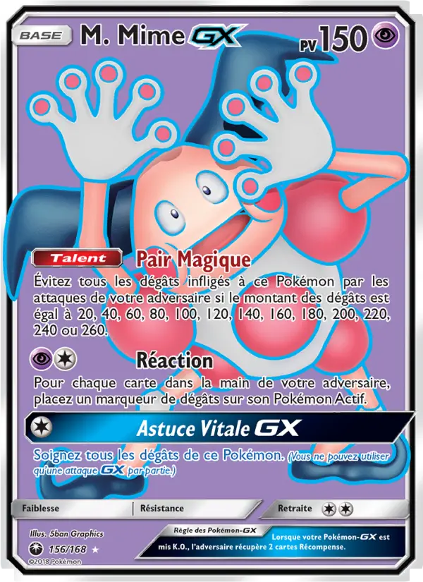 M. Mime GX — carte 156 de l’extension Tempête Céleste