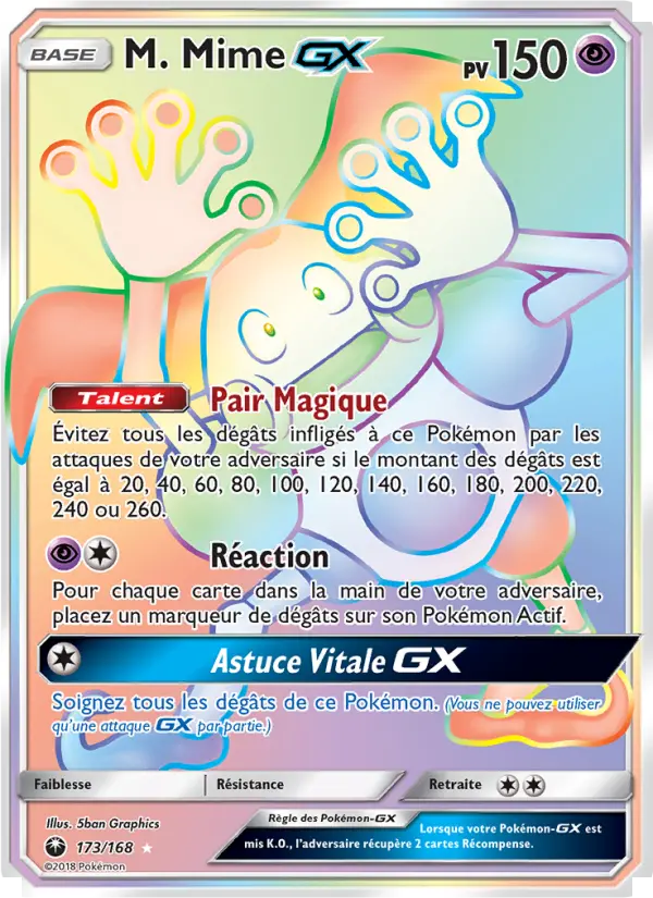 M. Mime GX — carte 173 de l’extension Tempête Céleste