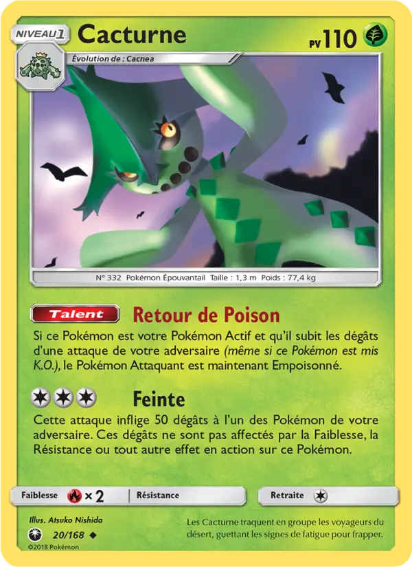 Cacturne — carte 20 de l’extension Tempête Céleste