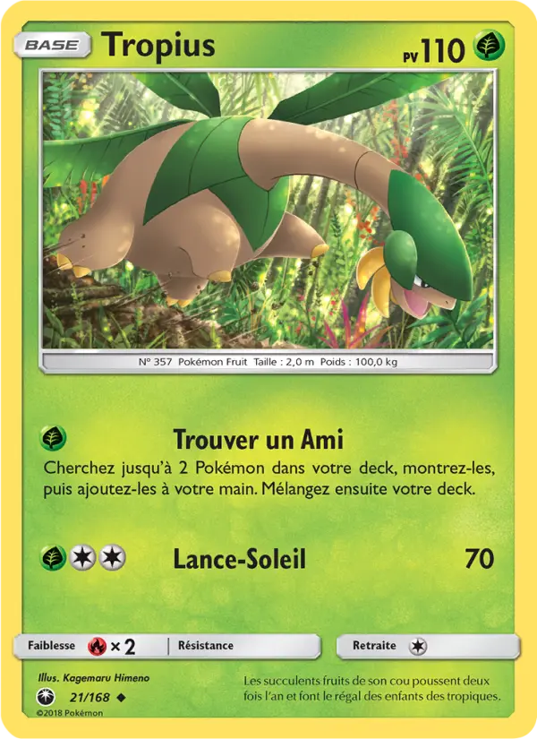 Tropius — carte 21 de l’extension Tempête Céleste