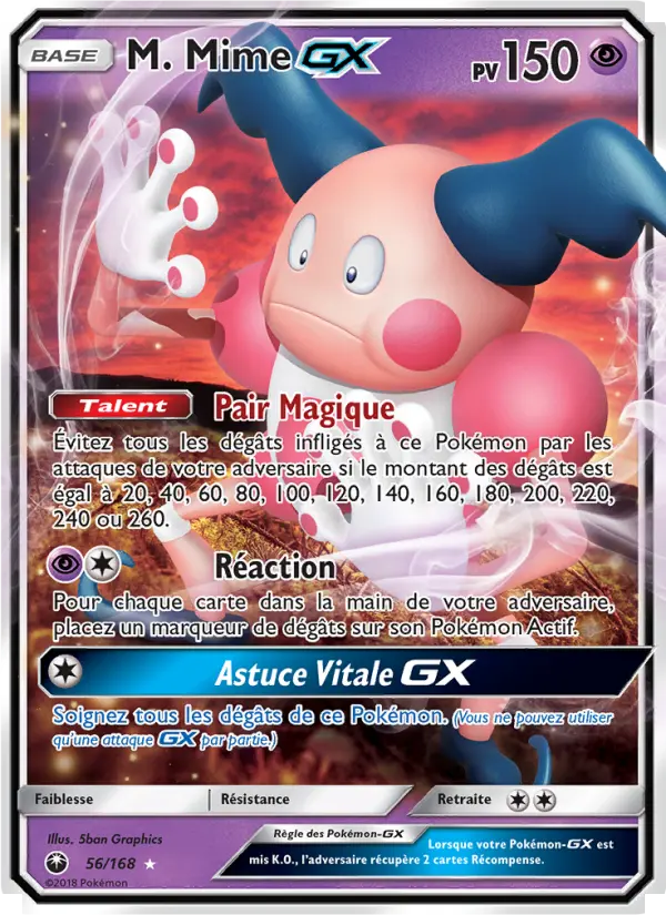 M. Mime GX — carte 56 de l’extension Tempête Céleste