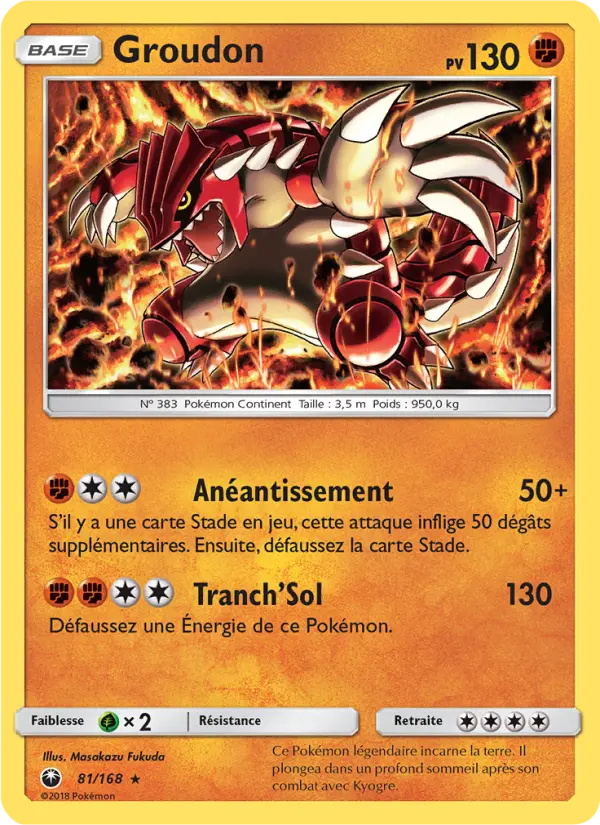 Groudon — carte 81 de l’extension Tempête Céleste