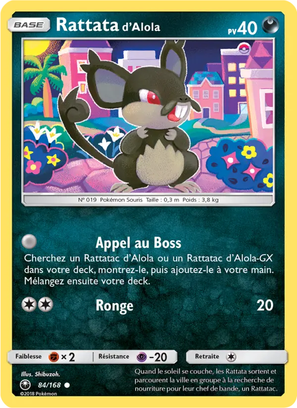 Rattata d’Alola — carte 84 de l’extension Tempête Céleste