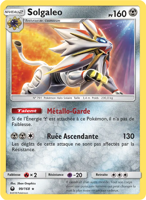 Solgaleo — carte 99 de l’extension Tempête Céleste