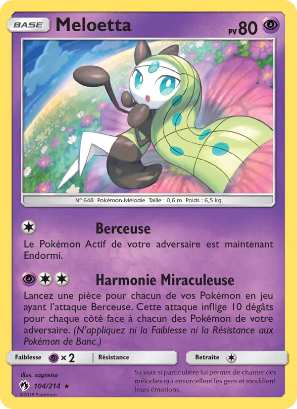 Meloetta — carte 104 de l’extension Tonnerre Perdu