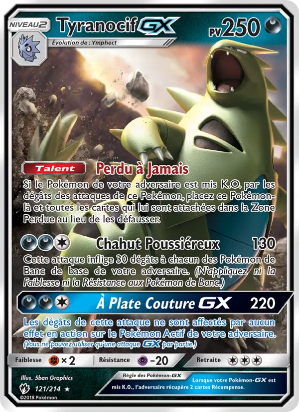 Tyranocif GX — carte 121 de l’extension Tonnerre Perdu