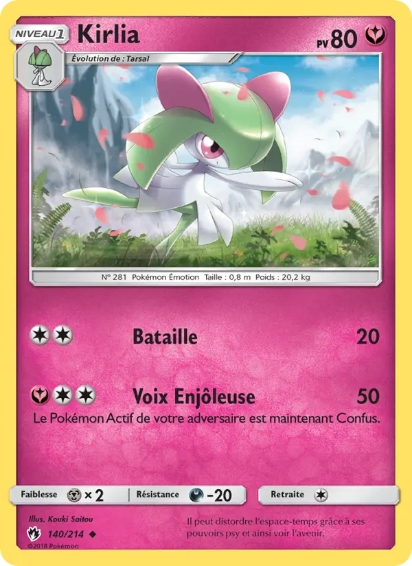 Kirlia — carte 140 de l’extension Tonnerre Perdu