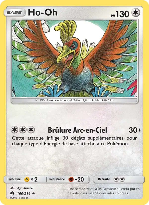 Ho-Oh — carte 160 de l’extension Tonnerre Perdu