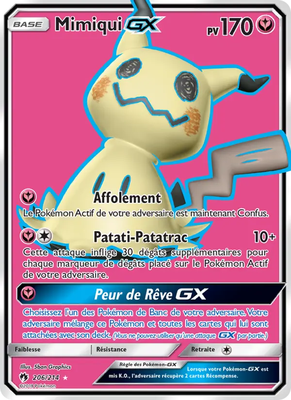Mimiqui GX — carte 206 de l’extension Tonnerre Perdu