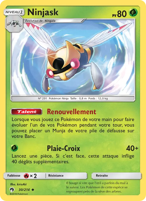 Ninjask — carte 30 de l’extension Tonnerre Perdu