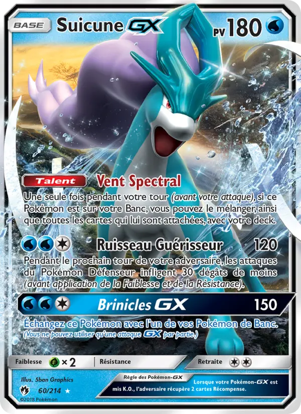Suicune GX — carte 60 de l’extension Tonnerre Perdu