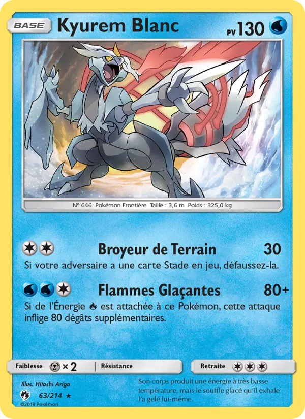 Kyurem Blanc — carte 63 de l’extension Tonnerre Perdu