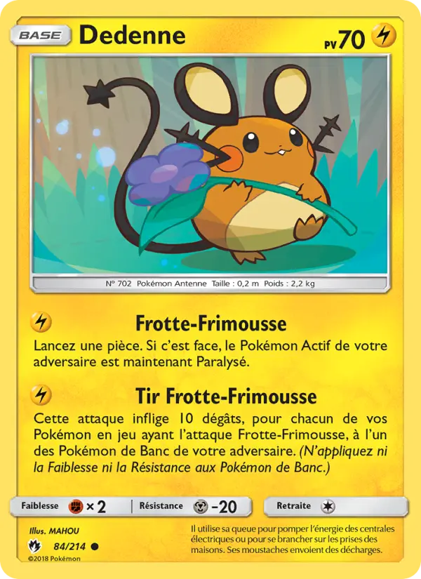 Dedenne — carte 84 de l’extension Tonnerre Perdu