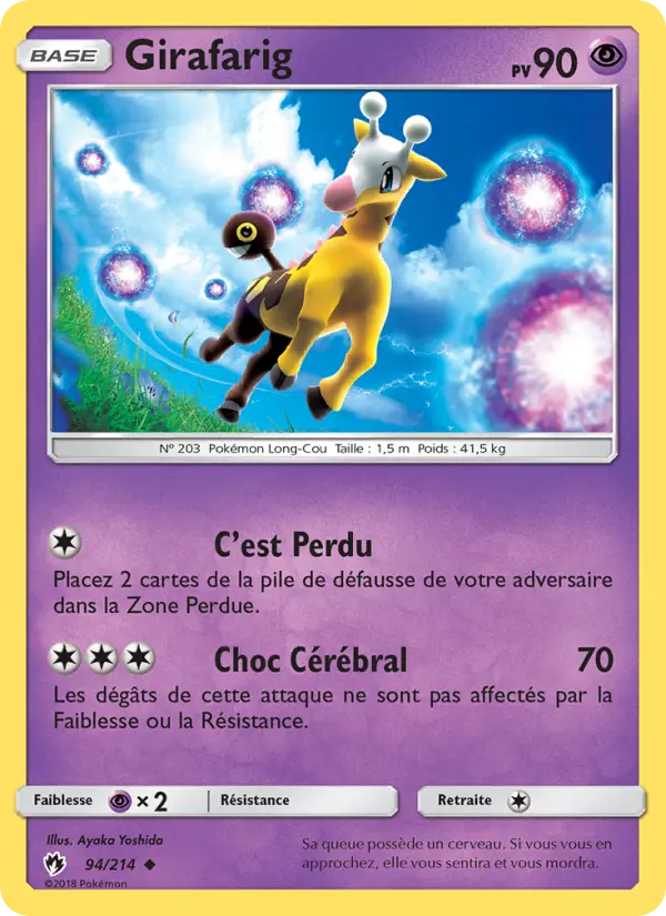 Girafarig — carte 94 de l’extension Tonnerre Perdu
