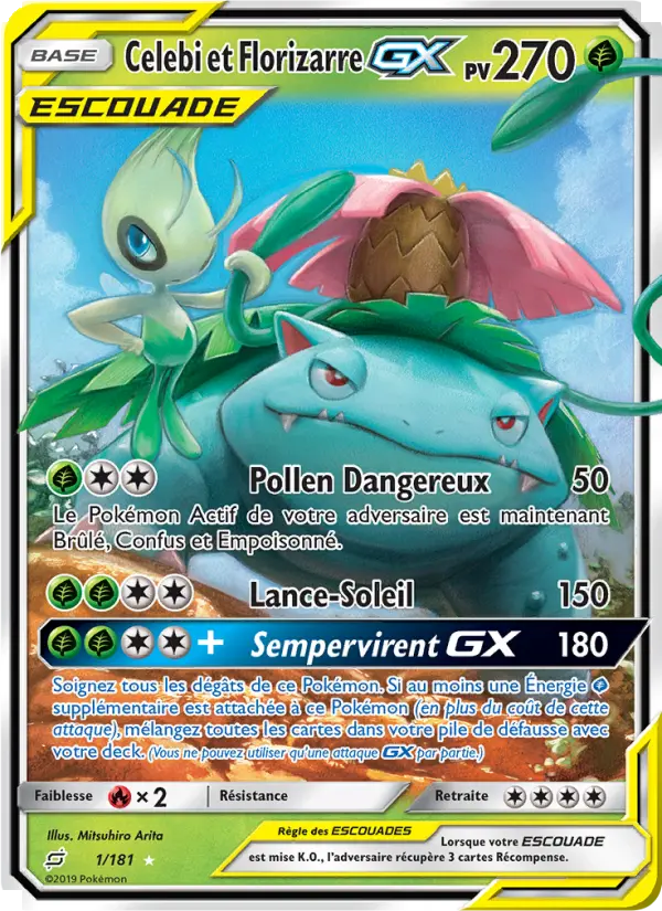 Celebi et Florizarre GX — carte 1 de l’extension Duo de Choc