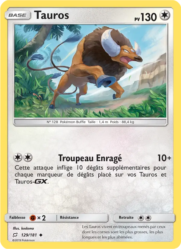 Tauros — carte 129 de l’extension Duo de Choc