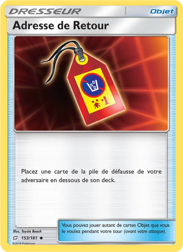Adresse de Retour — carte 153 de l’extension Duo de Choc