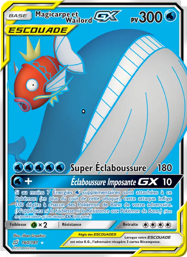 Magicarpe et Wailord GX — carte 160 de l’extension Duo de Choc