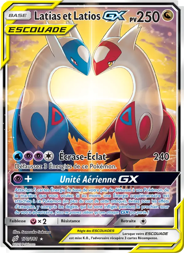 Latias et Latios GX — carte 170 de l’extension Duo de Choc