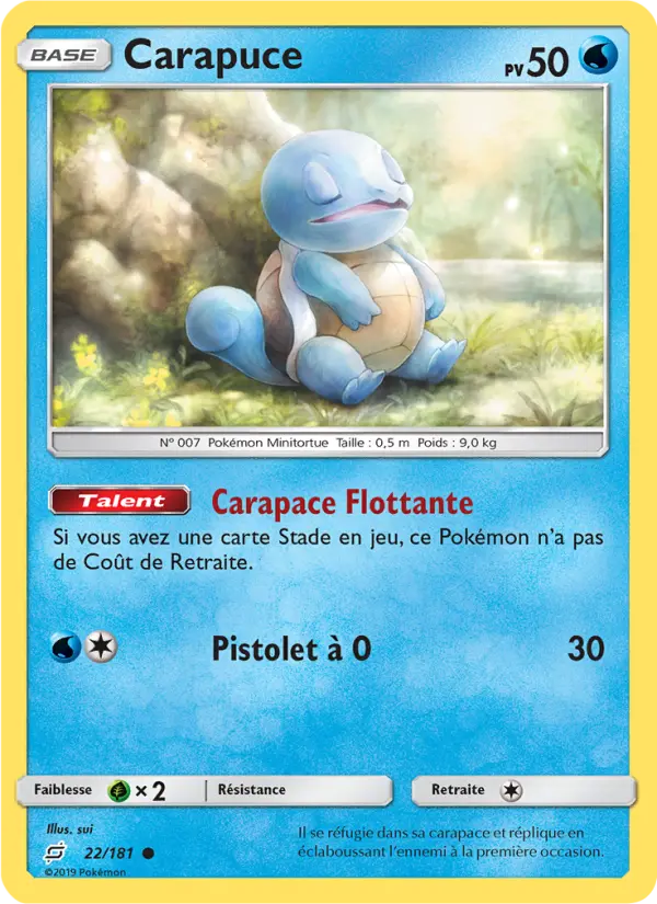 Carapuce — carte 22 de l’extension Duo de Choc